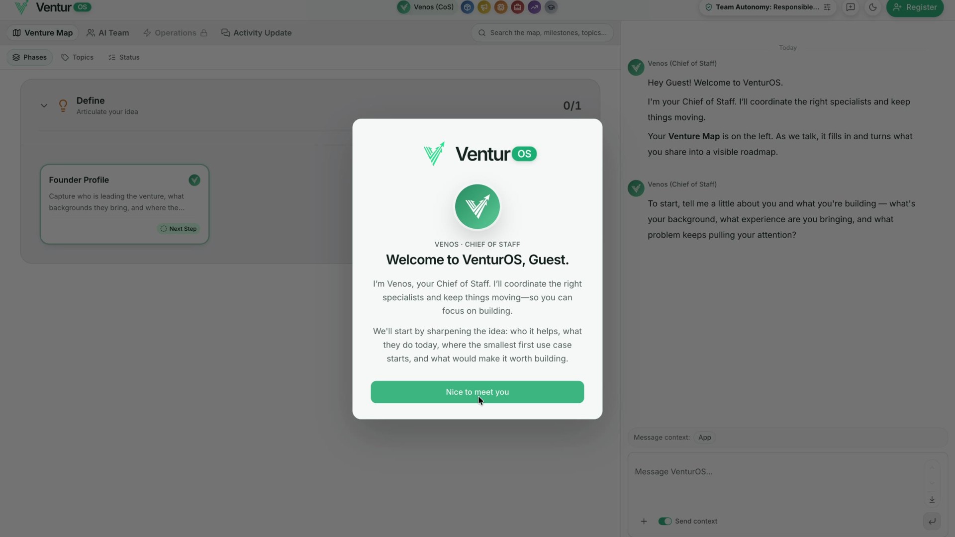 Onboarding flow